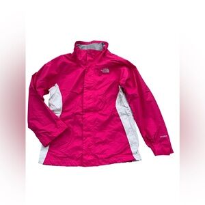 The North Face Girls Size Medium, 10/12 Pink Hyvent Extended Zip Up Rain Jacket